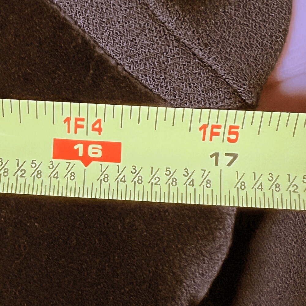 Vintage Kasper ASL Sz 4P Long Sleeve Sheath Midi Dress Brown Velvet Stripes - Picture 11 of 13